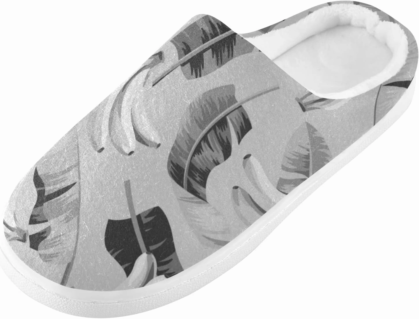 Unisex Memory Foam House Slippers Non-Skid Soft Warm Sole Coral Fleece Slip-on Closed Toe Hand Free Shoes for Bedroom Travel 6-17