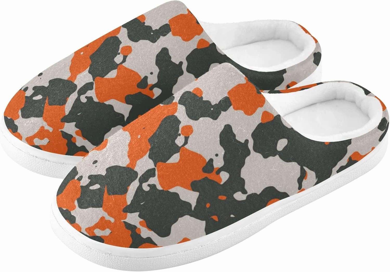 Unisex Memory Foam House Slippers Non-Skid Soft Warm Sole Coral Fleece Slip-on Closed Toe Hand Free Shoes for Bedroom Travel 6-17