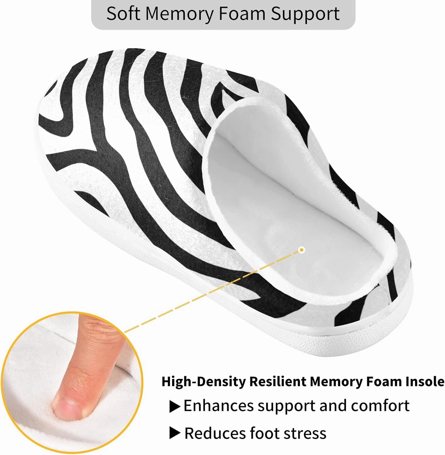 Unisex Memory Foam House Slippers Non-Skid Soft Warm Sole Coral Fleece Slip-on Closed Toe Hand Free Shoes for Bedroom Travel 6-17