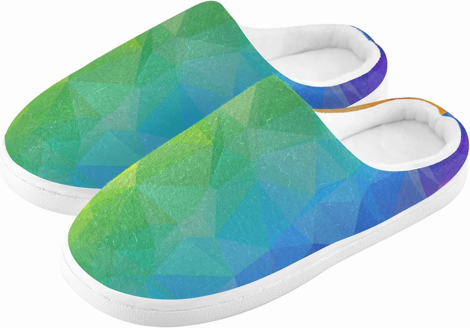 Unisex Memory Foam House Slippers Non-Skid Soft Warm Sole Coral Fleece Slip-on Closed Toe Hand Free Shoes for Bedroom Travel 6-17