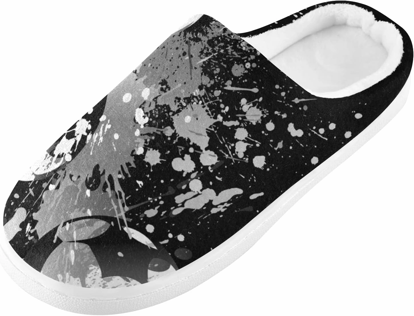 Unisex Memory Foam House Slippers Non-Skid Soft Warm Sole Coral Fleece Slip-on Closed Toe Hand Free Shoes for Bedroom Travel 6-17