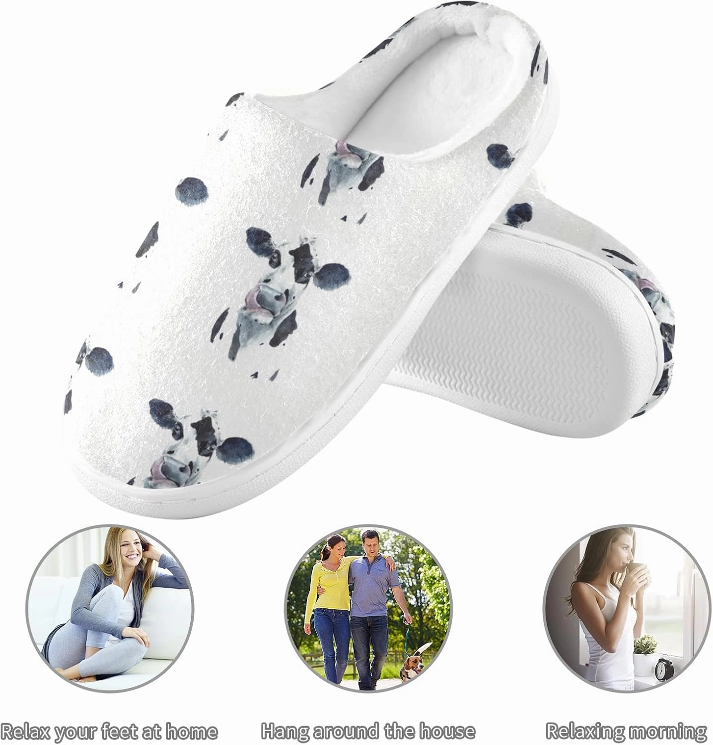 Unisex Memory Foam House Slippers Non-Skid Soft Warm Sole Coral Fleece Slip-on Closed Toe Hand Free Shoes for Bedroom Travel 6-17