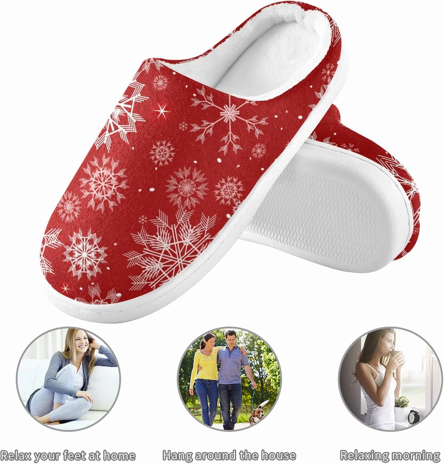 Unisex Memory Foam House Slippers Non-Skid Soft Warm Sole Coral Fleece Slip-on Closed Toe Hand Free Shoes for Bedroom Travel 6-17
