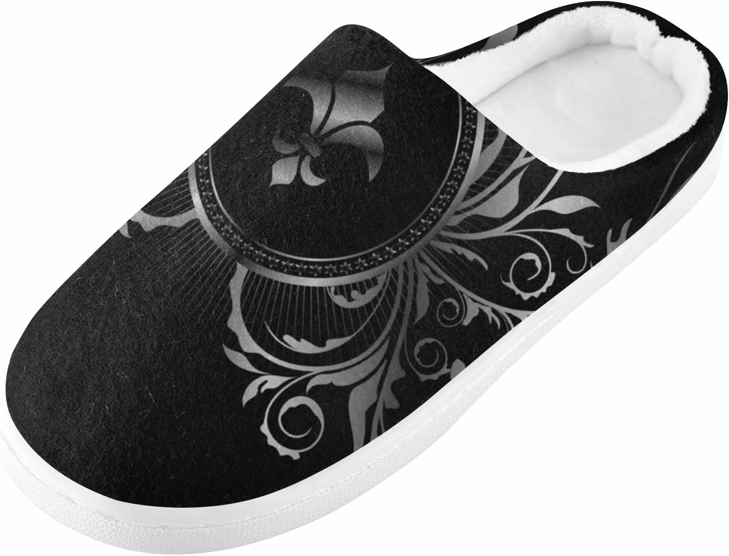 Unisex Memory Foam House Slippers Non-Skid Soft Warm Sole Coral Fleece Slip-on Closed Toe Hand Free Shoes for Bedroom Travel 6-17