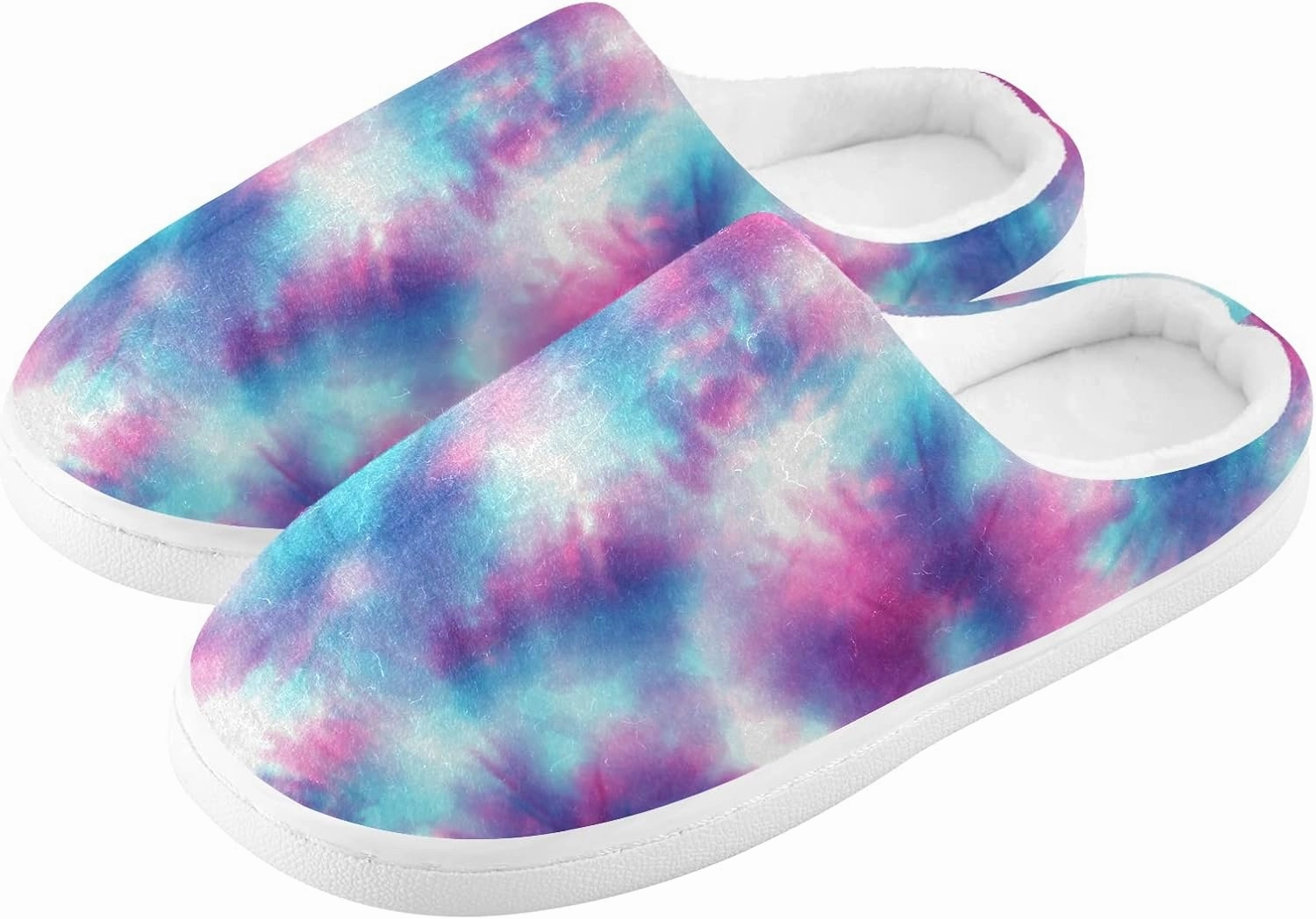 Unisex Memory Foam House Slippers Non-Skid Soft Warm Sole Coral Fleece Slip-on Closed Toe Hand Free Shoes for Bedroom Travel 6-17