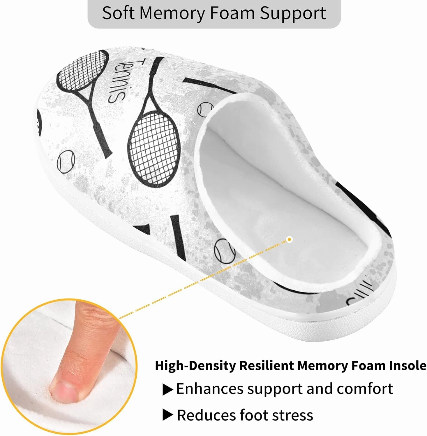 Unisex Memory Foam House Slippers Non-Skid Soft Warm Sole Coral Fleece Slip-on Closed Toe Hand Free Shoes for Bedroom Travel 6-17