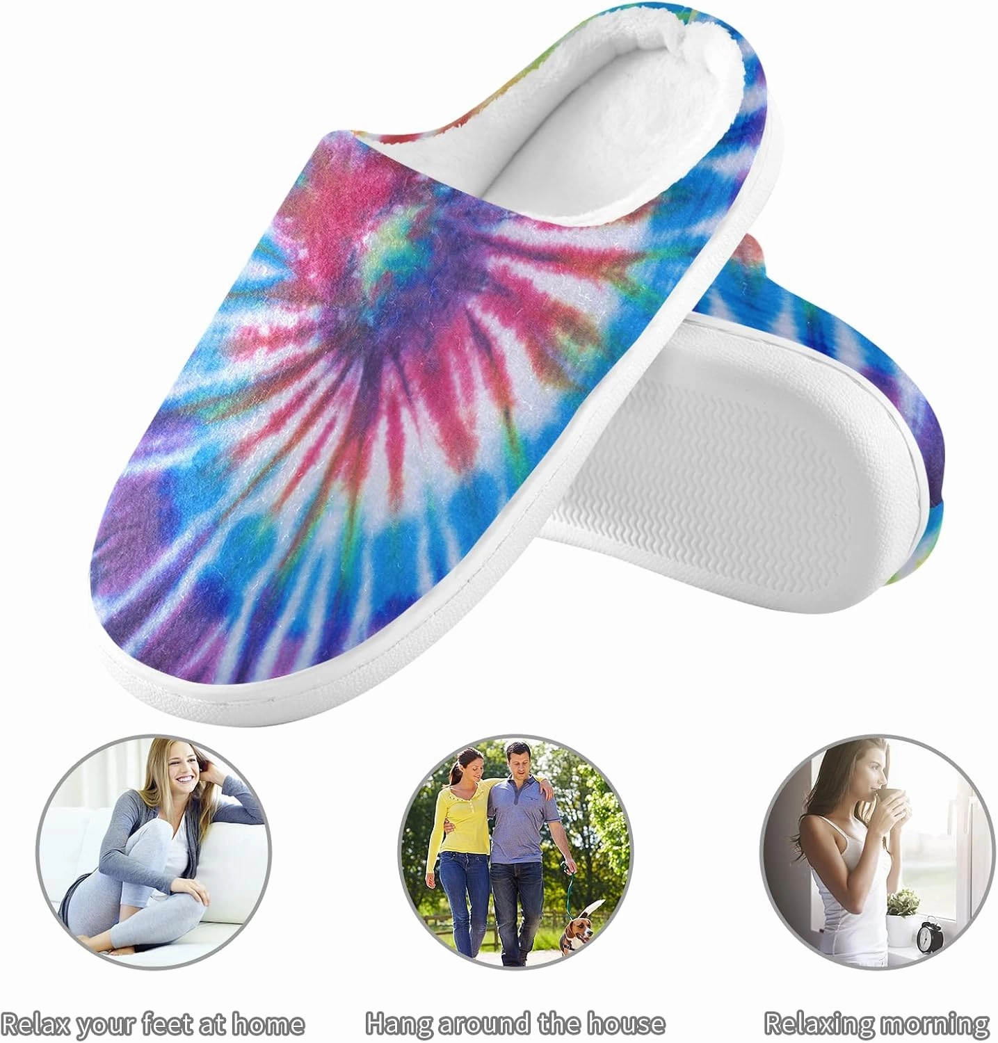 Unisex Memory Foam House Slippers Non-Skid Soft Warm Sole Coral Fleece Slip-on Closed Toe Hand Free Shoes for Bedroom Travel 6-17