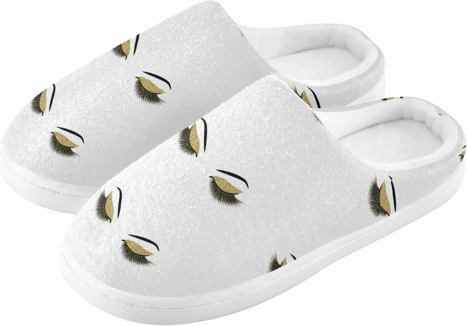 Unisex Memory Foam House Slippers Non-Skid Soft Warm Sole Coral Fleece Slip-on Closed Toe Hand Free Shoes for Bedroom Travel 6-17