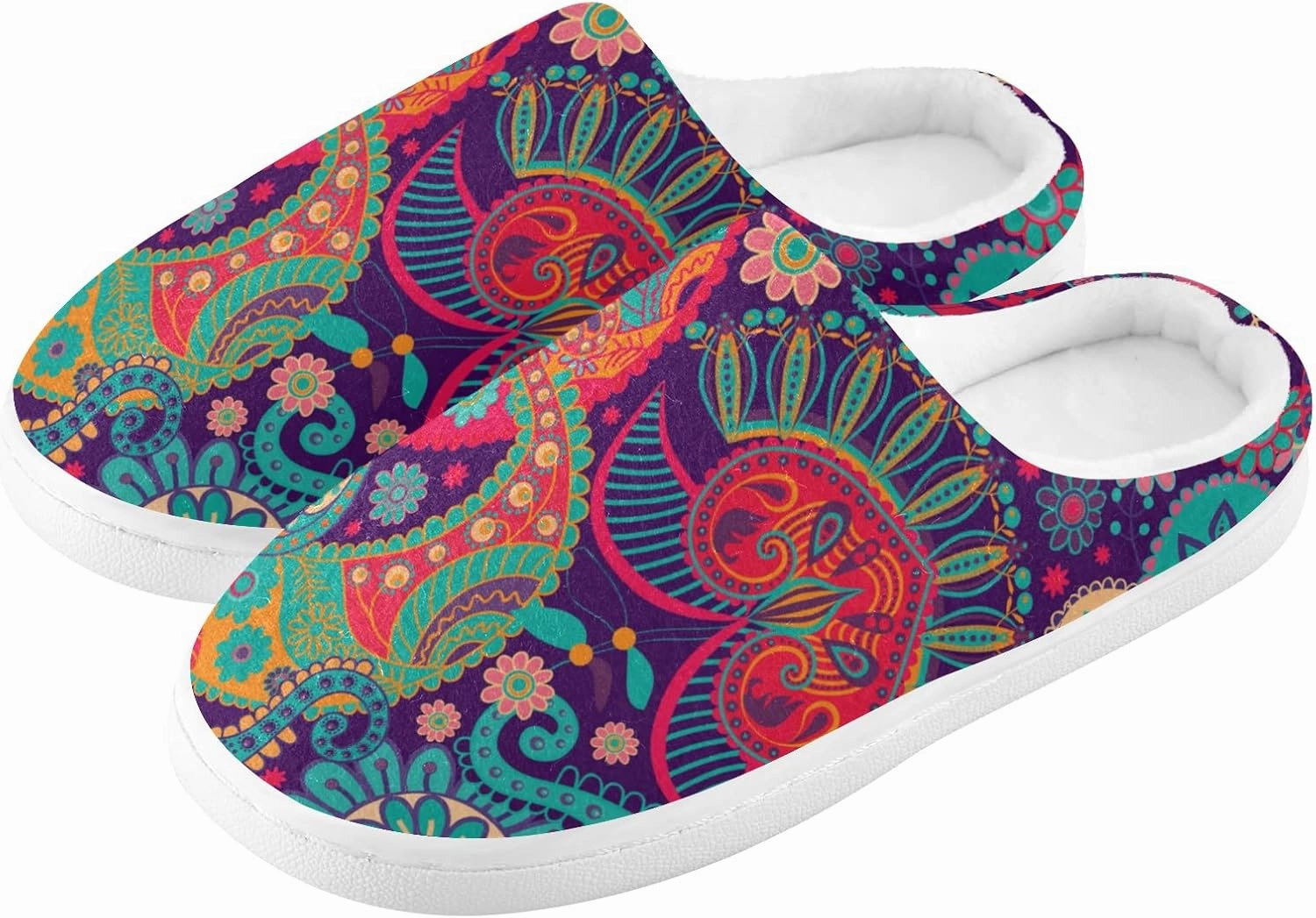 Unisex Memory Foam House Slippers Non-Skid Soft Warm Sole Coral Fleece Slip-on Closed Toe Hand Free Shoes for Bedroom Travel 6-17
