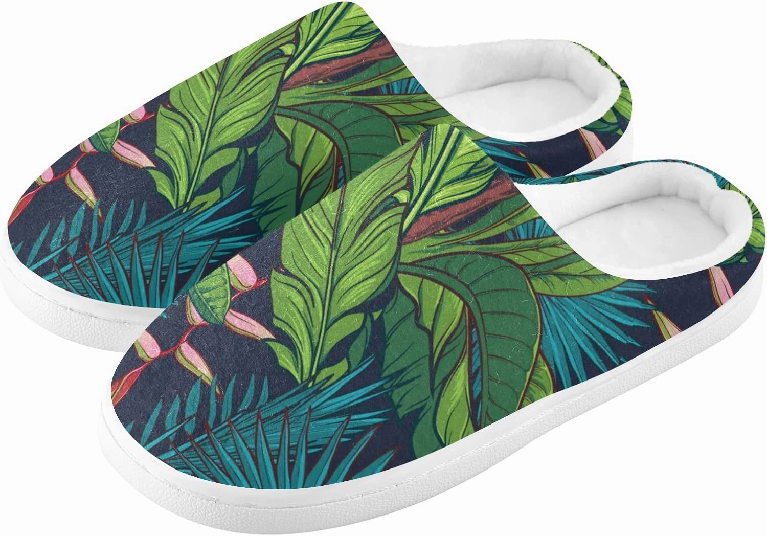 Unisex Memory Foam House Slippers Non-Skid Soft Warm Sole Coral Fleece Slip-on Closed Toe Hand Free Shoes for Bedroom Travel 6-17