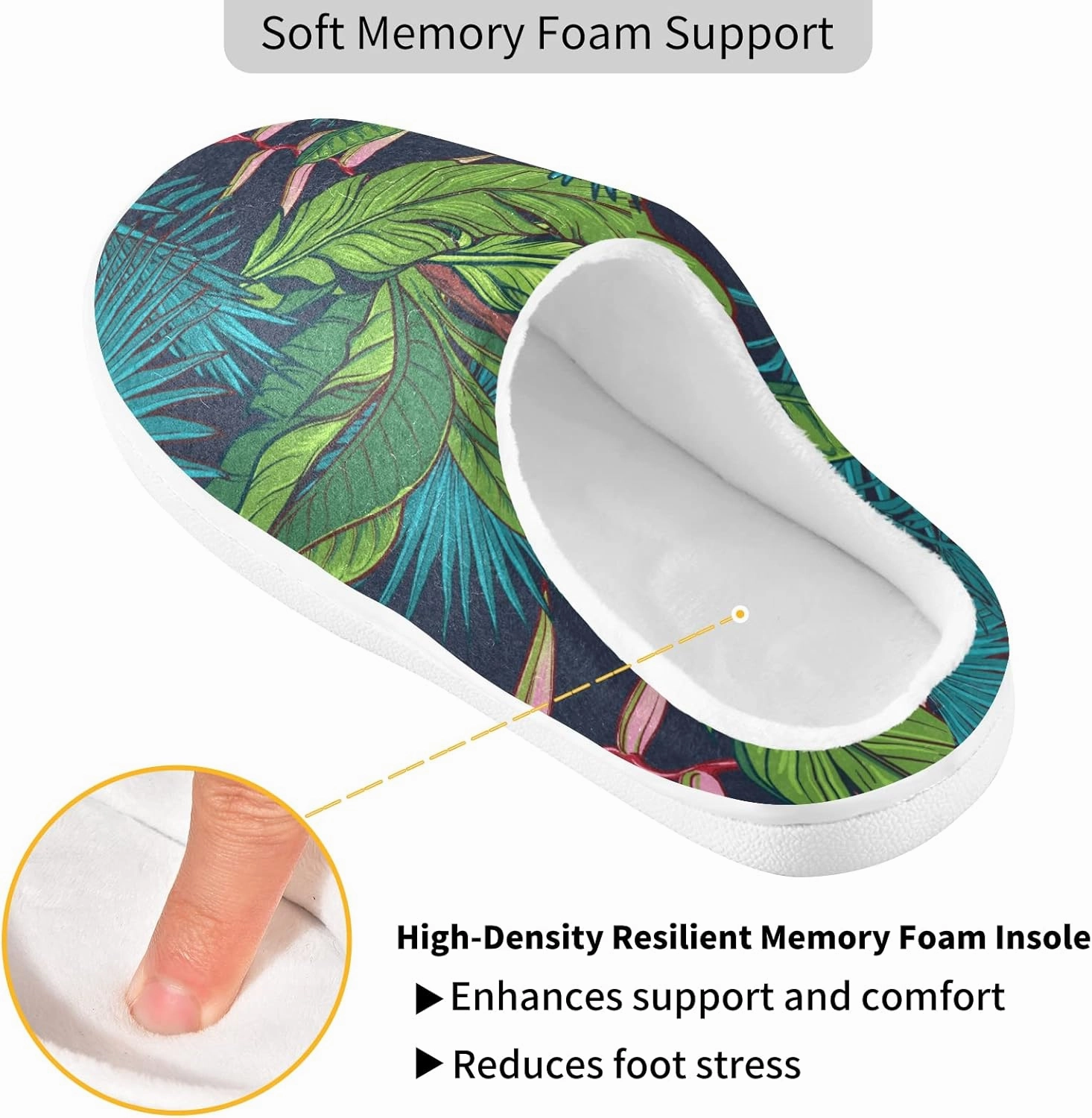 Unisex Memory Foam House Slippers Non-Skid Soft Warm Sole Coral Fleece Slip-on Closed Toe Hand Free Shoes for Bedroom Travel 6-17