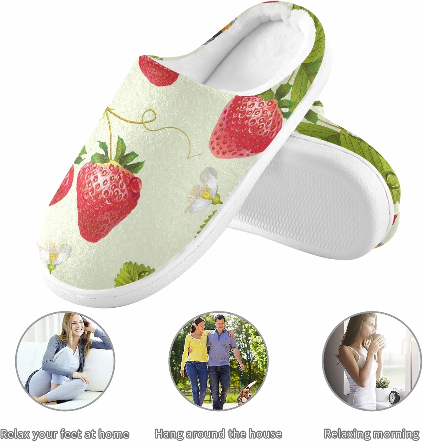 Unisex Memory Foam House Slippers Non-Skid Soft Warm Sole Coral Fleece Slip-on Closed Toe Hand Free Shoes for Bedroom Travel 6-17