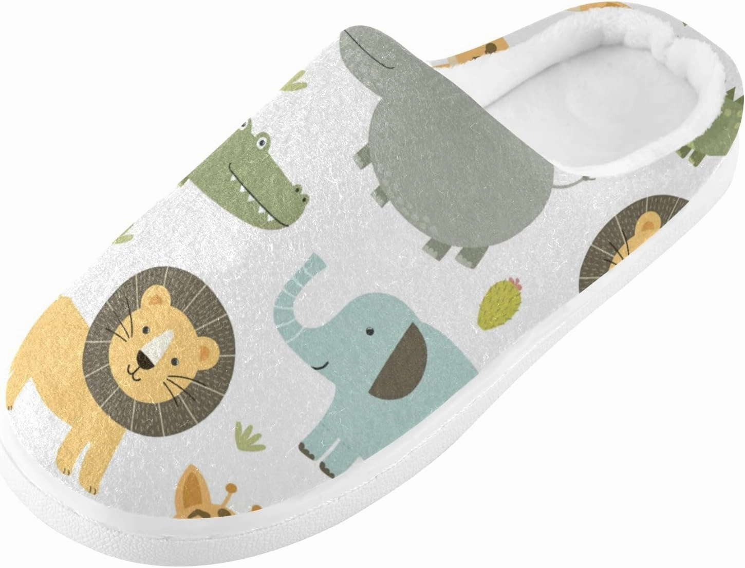 Unisex Memory Foam House Slippers Non-Skid Soft Warm Sole Coral Fleece Slip-on Closed Toe Hand Free Shoes for Bedroom Travel 6-17