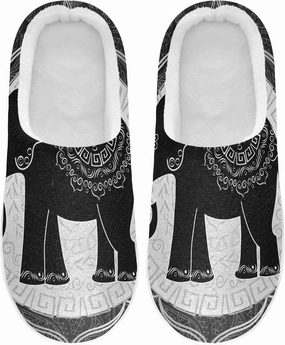 Unisex Memory Foam House Slippers Non-Skid Soft Warm Sole Coral Fleece Slip-on Closed Toe Hand Free Shoes for Bedroom Travel 6-17