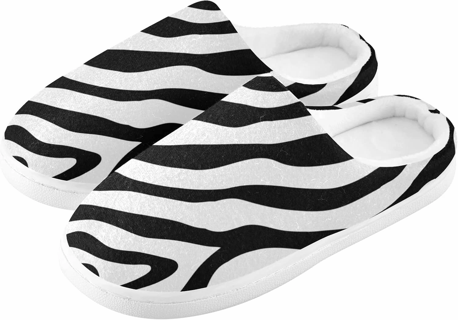 Unisex Memory Foam House Slippers Non-Skid Soft Warm Sole Coral Fleece Slip-on Closed Toe Hand Free Shoes for Bedroom Travel 6-17