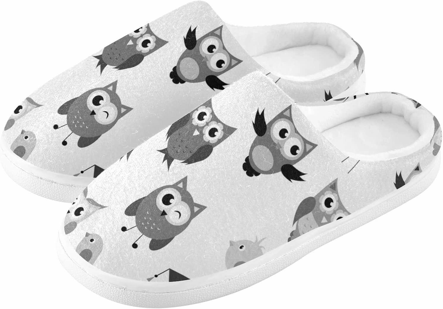 Unisex Memory Foam House Slippers Non-Skid Soft Warm Sole Coral Fleece Slip-on Closed Toe Hand Free Shoes for Bedroom Travel 6-17