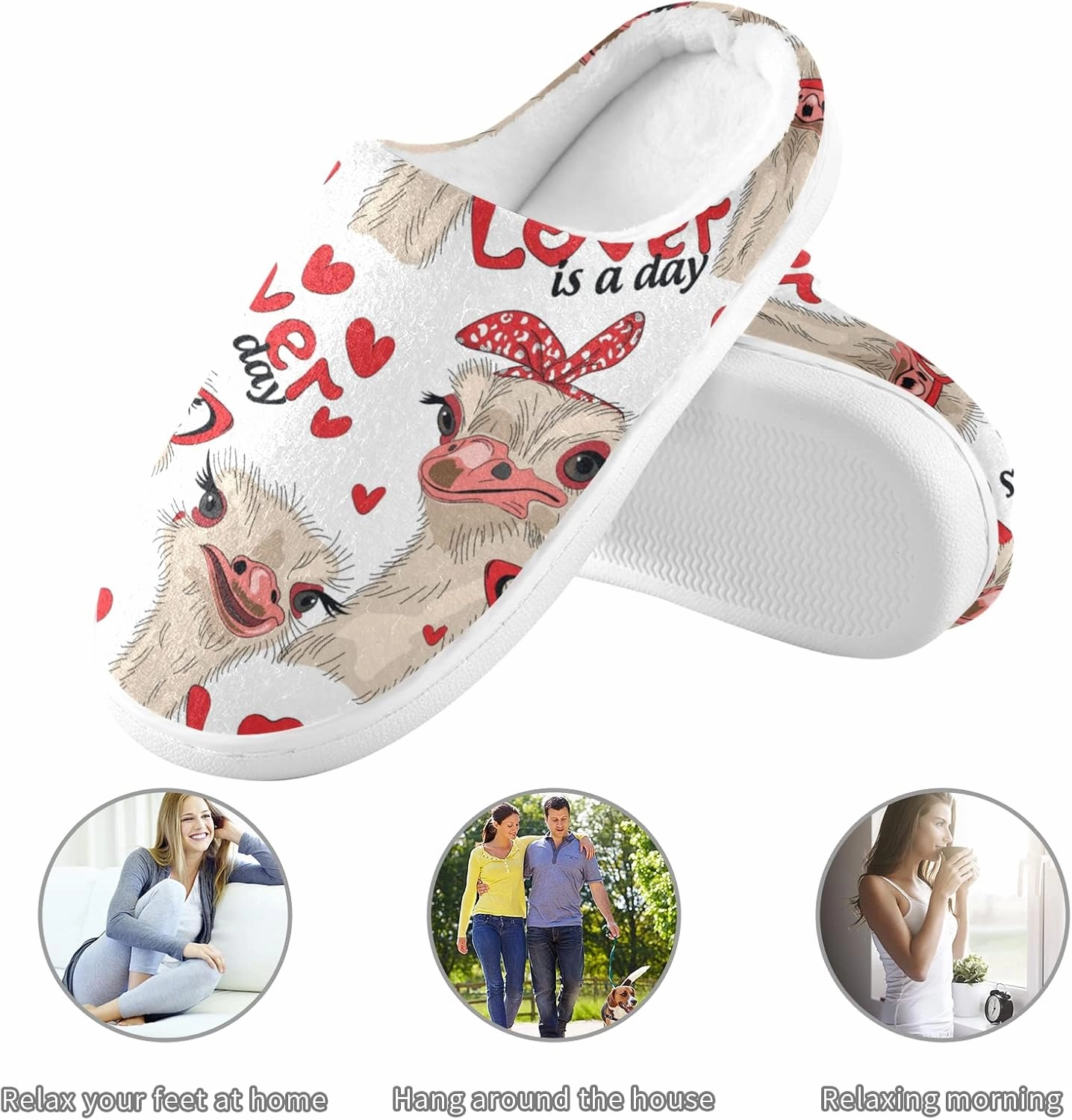 Unisex Memory Foam House Slippers Non-Skid Soft Warm Sole Coral Fleece Slip-on Closed Toe Hand Free Shoes for Bedroom Travel 6-17