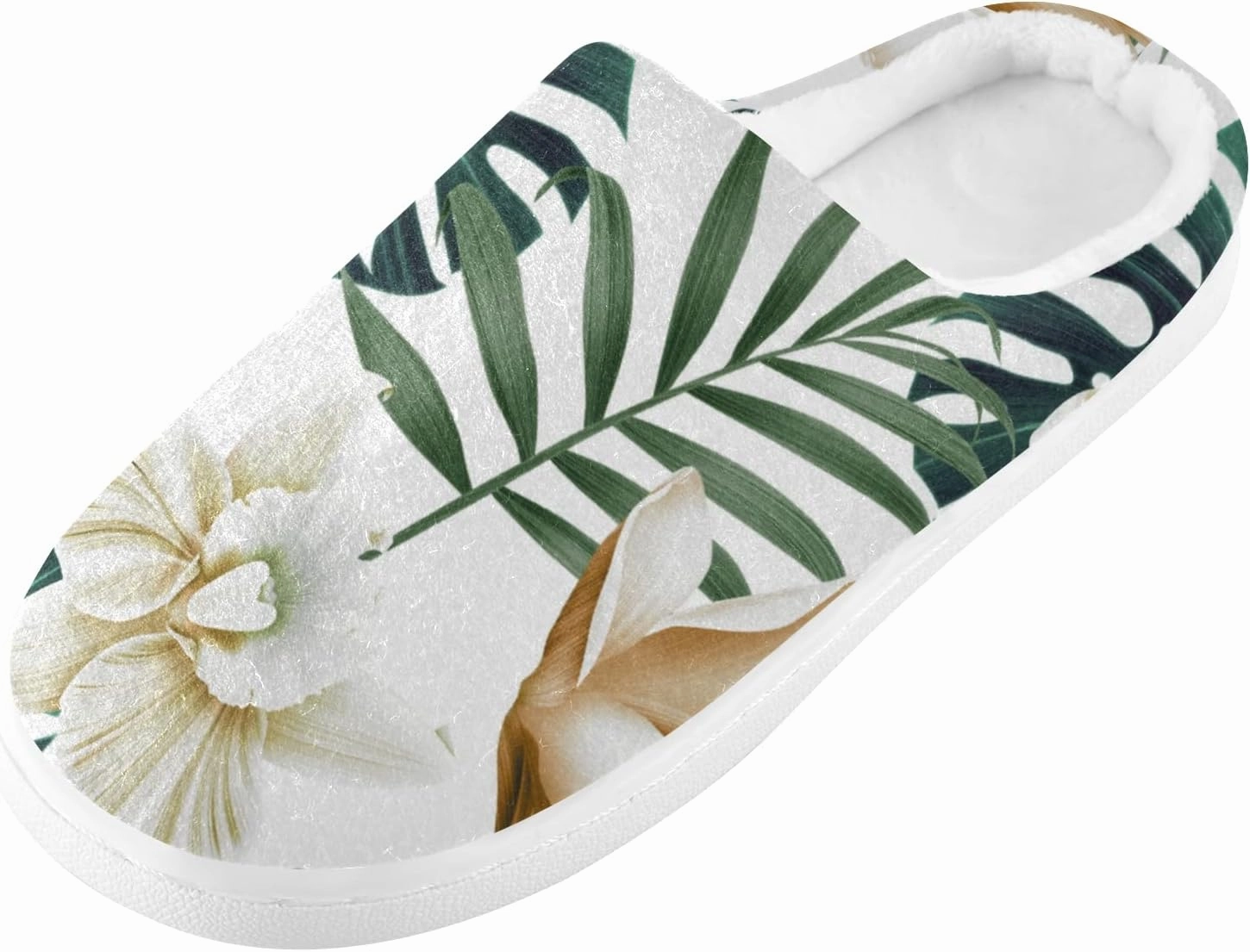 Unisex Memory Foam House Slippers Non-Skid Soft Warm Sole Coral Fleece Slip-on Closed Toe Hand Free Shoes for Bedroom Travel 6-17