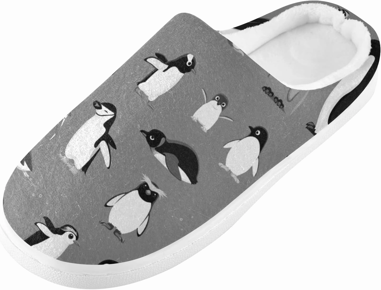 Unisex Memory Foam House Slippers Non-Skid Soft Warm Sole Coral Fleece Slip-on Closed Toe Hand Free Shoes for Bedroom Travel 6-17