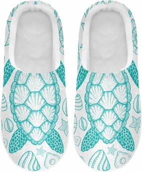 Unisex Memory Foam House Slippers Non-Skid Soft Warm Sole Coral Fleece Slip-on Closed Toe Hand Free Shoes for Bedroom Travel 6-17