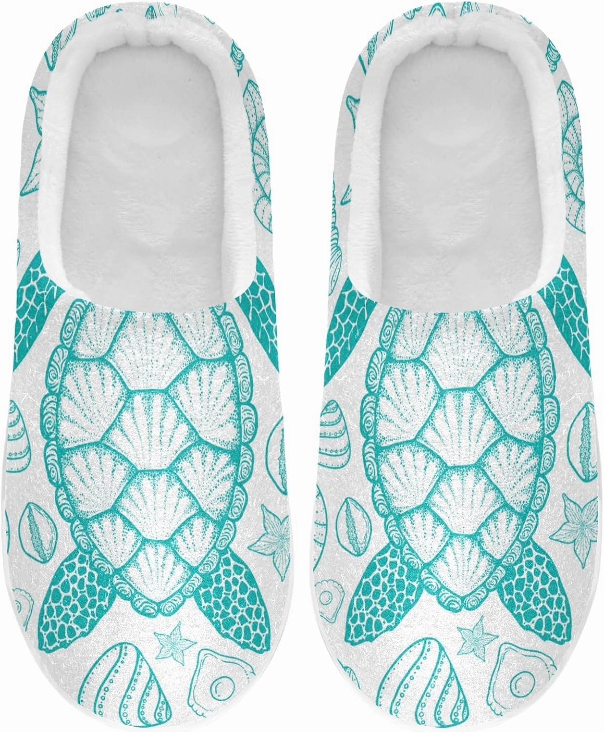 Unisex Memory Foam House Slippers Non-Skid Soft Warm Sole Coral Fleece Slip-on Closed Toe Hand Free Shoes for Bedroom Travel 6-17