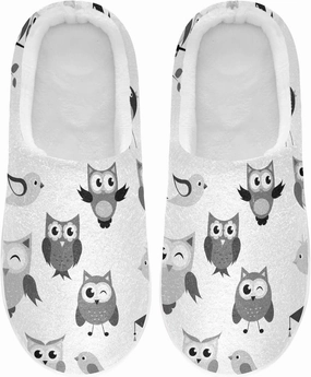 Unisex Memory Foam House Slippers Non-Skid Soft Warm Sole Coral Fleece Slip-on Closed Toe Hand Free Shoes for Bedroom Travel 6-17