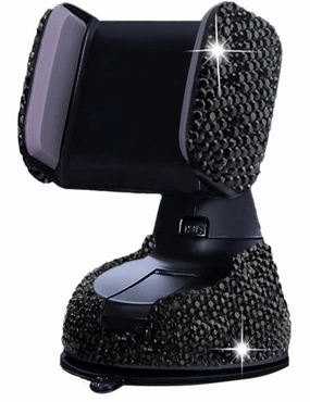 Universal Car Phone Holder, 360° [Adjustable and Stable] Universal Car Glass Mount, Windshield, Car Air Vent Mount, Car Accessories for Women and Girls (Black)