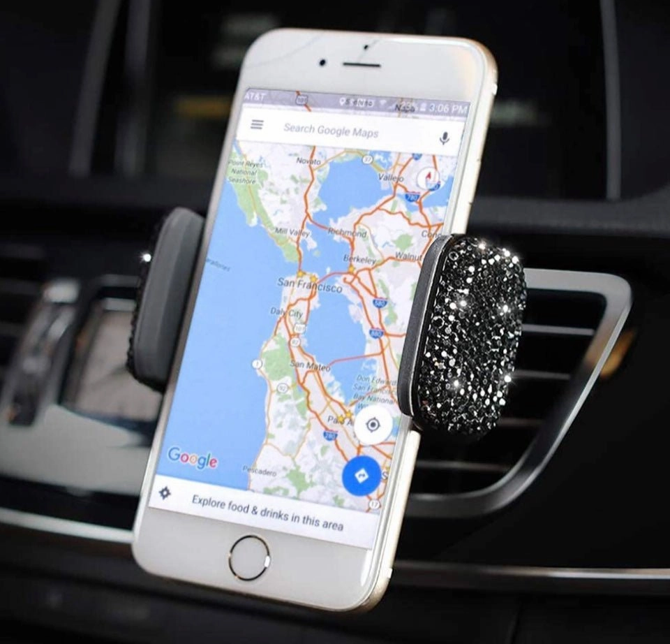 Universal Car Phone Holder, 360° [Adjustable and Stable] Universal Car Glass Mount, Windshield, Car Air Vent Mount, Car Accessories for Women and Girls (Black)