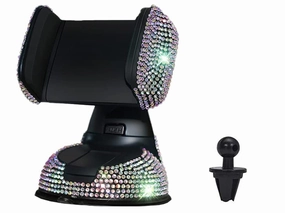 Universal Car Phone Holder, 360° [Adjustable and Stable] Universal Car Glass Mount, Windshield, Car Air Vent Mount, Car Accessories for Women and Girls (Colorful)