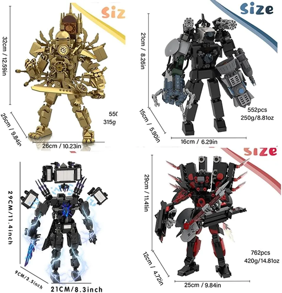 Upgraded Titan Clockman Block Toy, Figure Building Block Set, Movable Figures Set, Reproducible Assembly Block Toy, for Ideas Collectible Building Kit for Kids (C - Type)