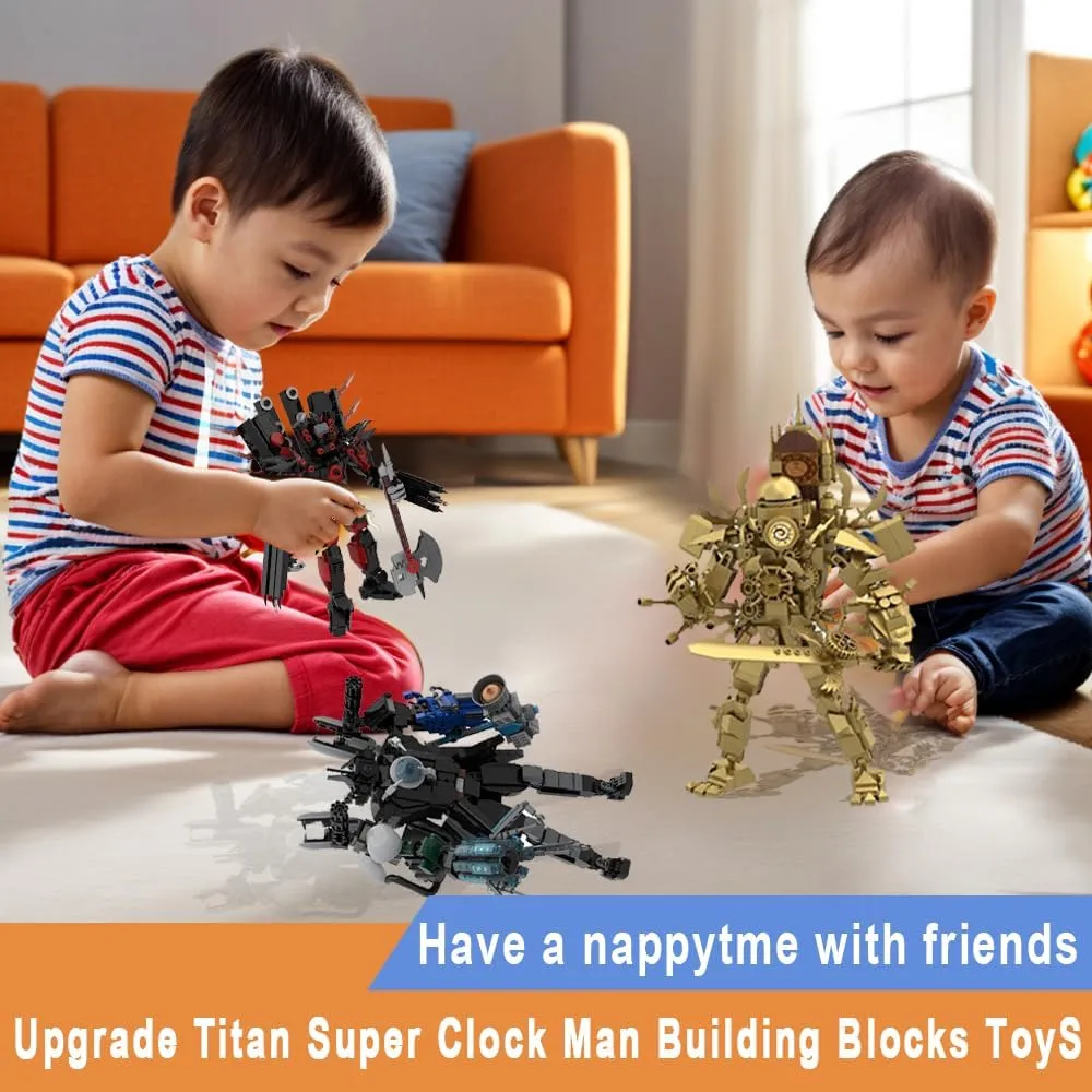 Upgraded Titan Clockman Block Toy, Figure Building Block Set, Movable Figures Set, Reproducible Assembly Block Toy, for Ideas Collectible Building Kit for Kids (C - Type)
