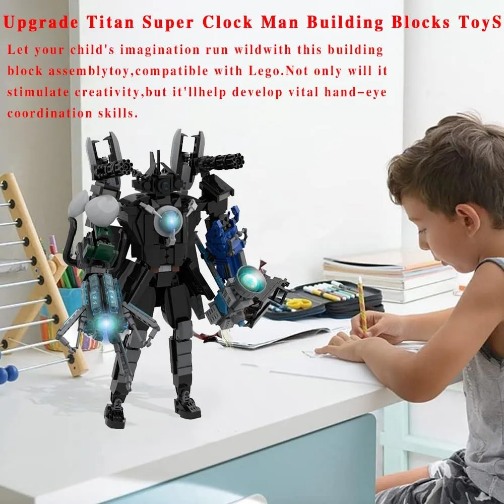 Upgraded Titan Clockman Block Toy, Figure Building Block Set, Movable Figures Set, Reproducible Assembly Block Toy, for Ideas Collectible Building Kit for Kids (C - Type)