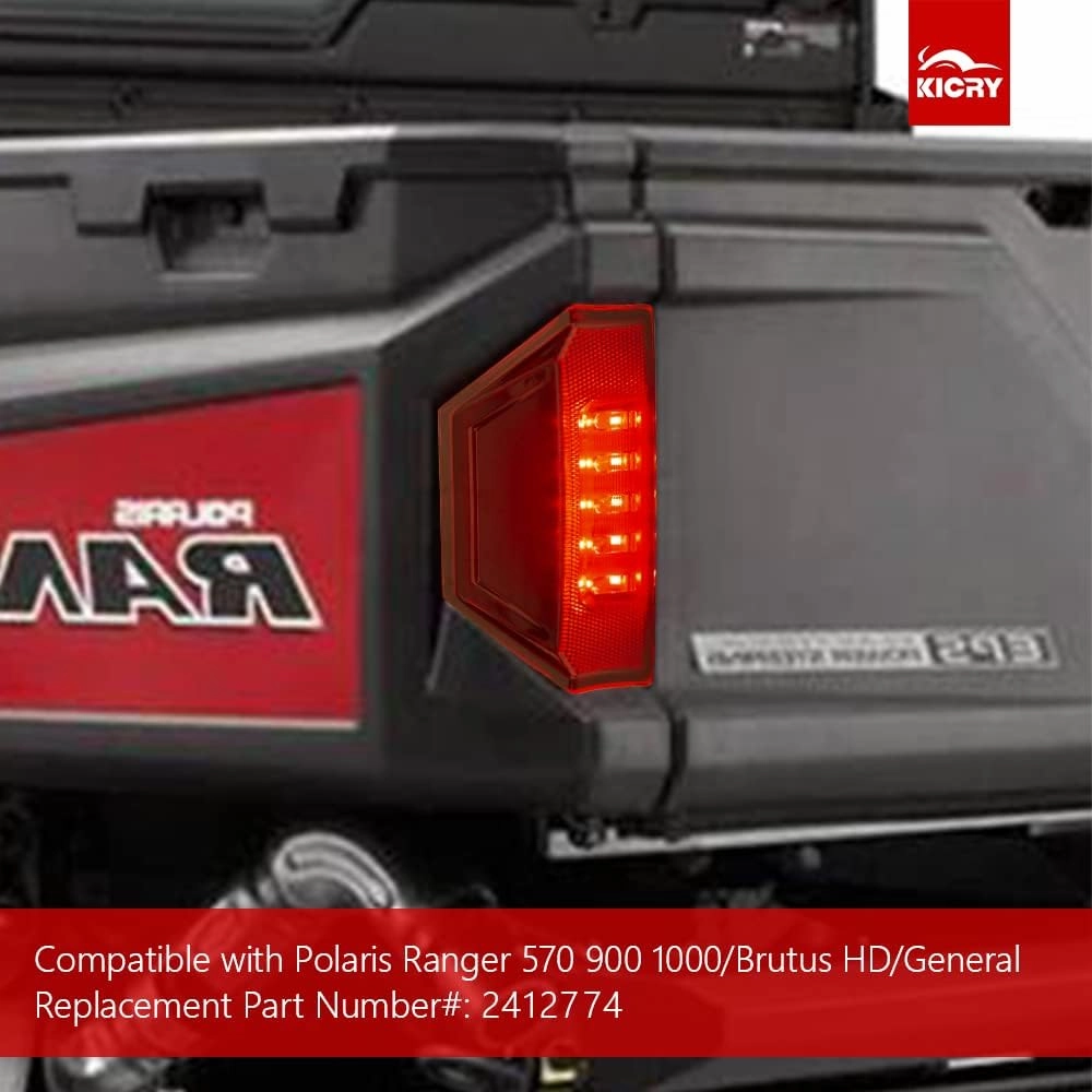 UTV Ranger LED Tail Lights Rear Brake Stop Taillights Assembly Compatible With Polaris Ranger 900 1000 XP 570 Full Size Brutus HD General Accessories 2015-2020 Replace OEM # 2412774(red)