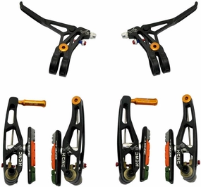 V6 VB6 MTB V-Brake Set (V-Brakes and Levers), Black, SK2168-T
