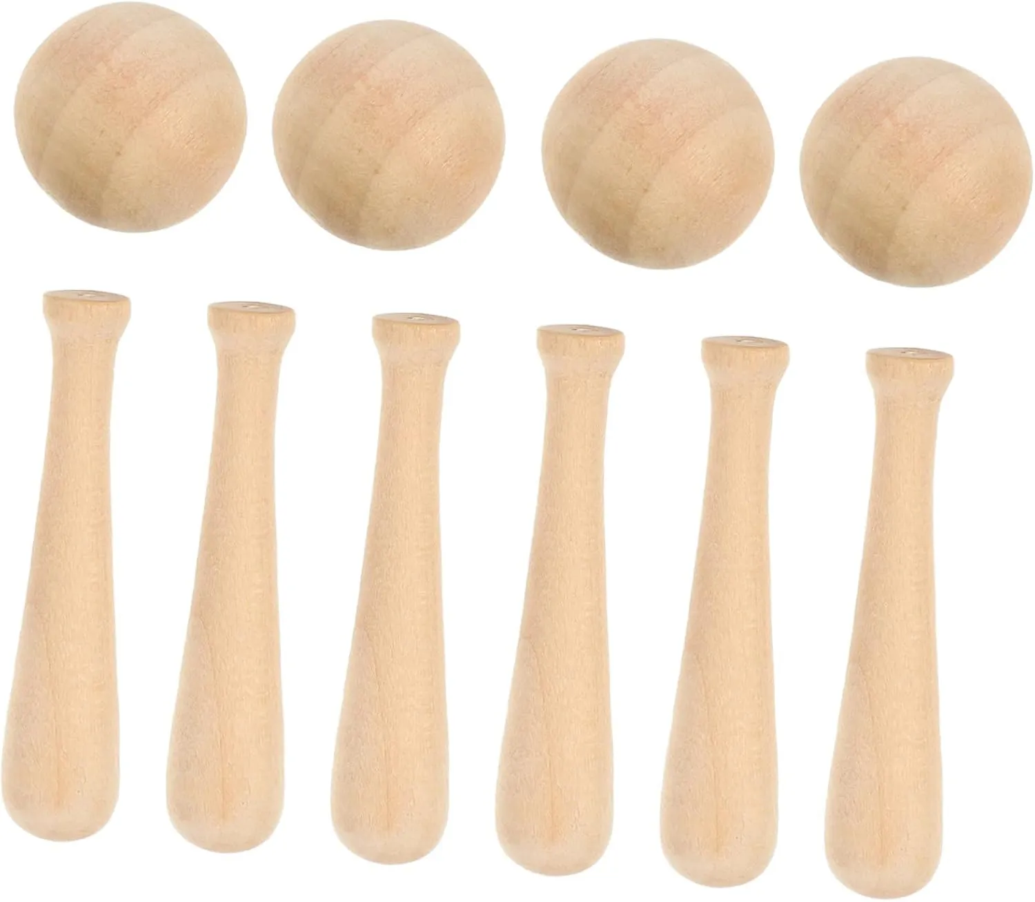Vaguelly 30pcs Unfinished Wood Baseballs Mini Bats Craft DIY Ornament Kit for Graffiti Decoration Creative Wood Craft Accessory for Home Holiday Fun