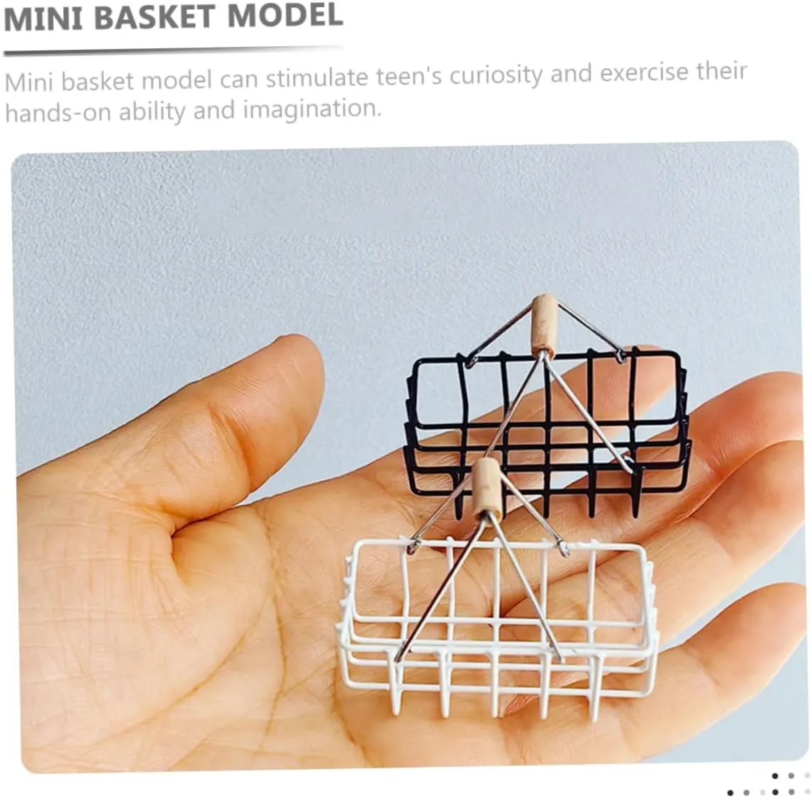 VANZACK Adorable Mini Baskets Set 2pcs Miniature Storage Baskets for Doll House Decor Mini Furniture Models