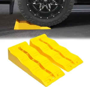 VaygWay RV Leveling Ramps– Automotive Camper Trailer Leveler Wheel Chock – Stabilizing Uneven Ground and Parking – 2 Pk Yellow Auto Blocks for Trailer Car SUV