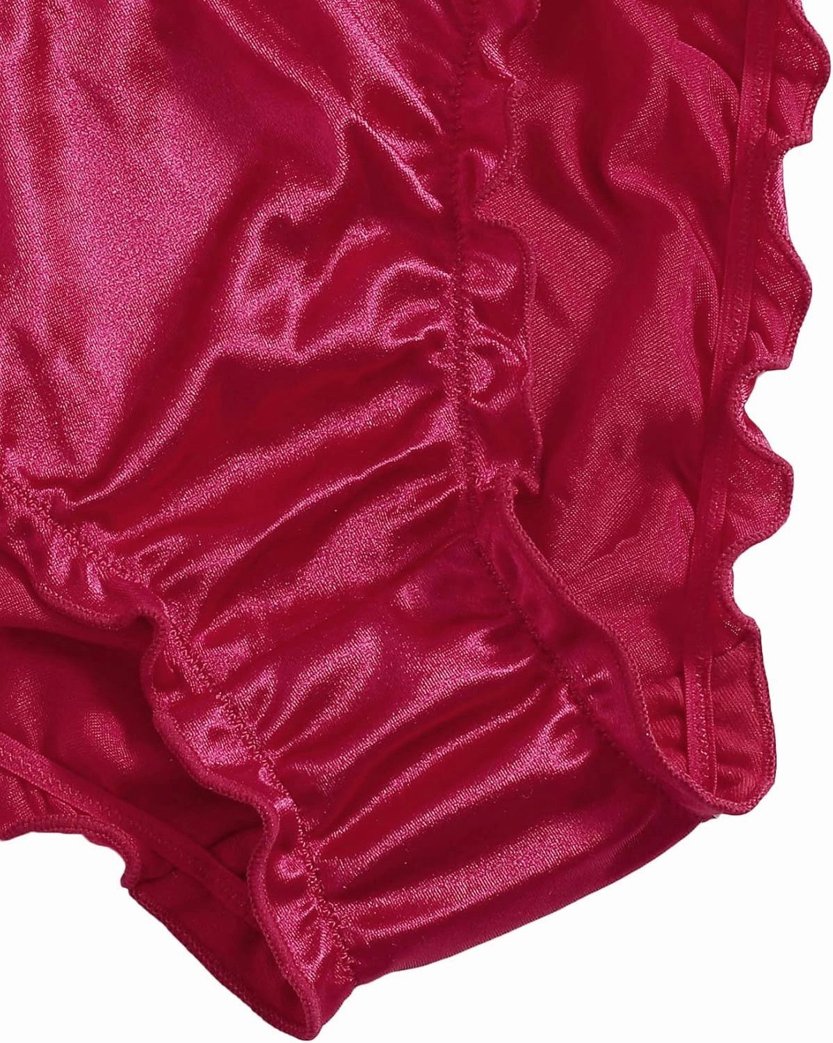 Verdusa Women's 4pack Frill Trim Satin Underwear Briefs Panty Set