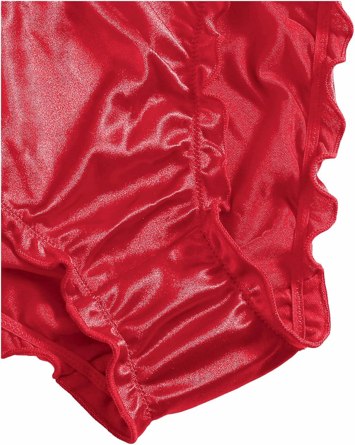 Verdusa Women's 4pack Frill Trim Satin Underwear Briefs Panty Set
