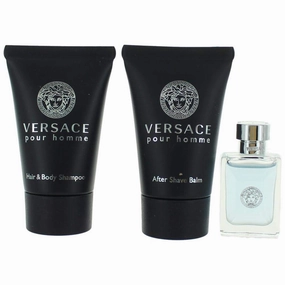 Versace Pour Homme by Versace Gift Set - .17 oz Mini EDT   .8 oz After Shave Balm   .8 oz Hair   Body Shampoo