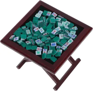 VICASKY Miniature Mahjong Table Dollhouse Realistic Furniture Intricate Detailing for Photography Props and Miniature Scenes Compact and Easy to Arrange