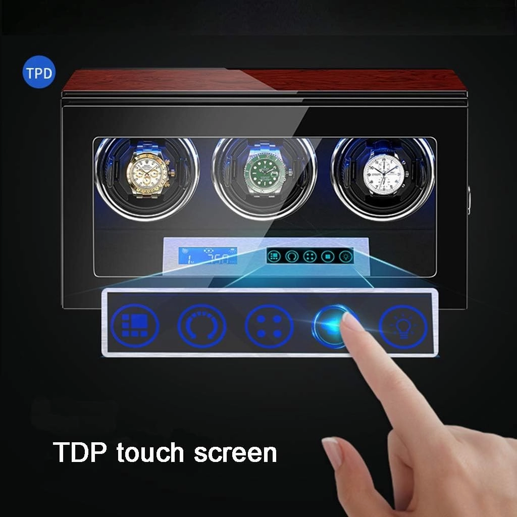Watch Boxes Watch Winder, Piano Finish with Adjustable [Upgraded] Watch Pads, 2/3/4/6/9/12 Winding Spaces Watch Winders for Automatic Watches, TPD Mode and LED Touch Screen (a 6 0)