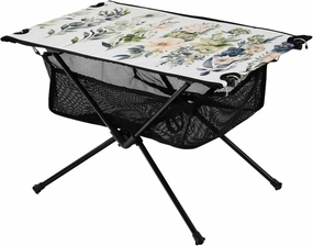 Watercolor Flowers Portable Folding Camping Table, Compact Lightweight Beach Table with Carrying Bag for Outdoor Picnics, BBQs, Camp