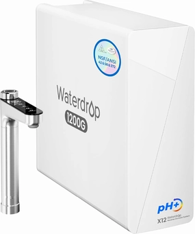 Waterdrop X12-Alkaline Mineral pH  Reverse Osmosis System, NSF/ANSI 42&58&372 Certified, 1200 GPD RO Water Filter, 11-Stage Filtration Tankless RO System, 3:1 Pure to Drain, UnderSink, BPA Free