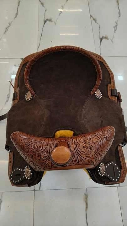 Western Barrel Racing Horse Saddle Wooden Tree Handmade Premium Leather Comfort Horse Trail Equestrian Tooled Carved Horse Riding Saddle Size: 10"-18 inches Seat Available, AS03