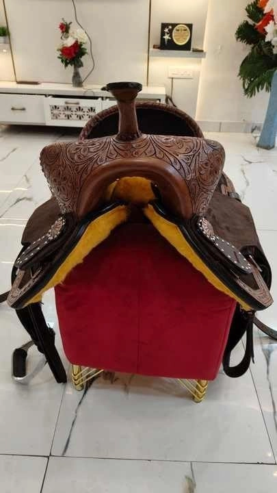 Western Barrel Racing Horse Saddle Wooden Tree Handmade Premium Leather Comfort Horse Trail Equestrian Tooled Carved Horse Riding Saddle Size: 10"-18 inches Seat Available, AS03