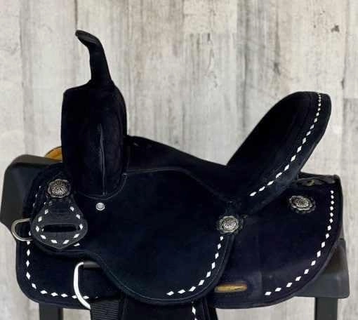 Western Barrel Racing Horse Saddle Wooden Tree Handmade Premium Leather Comfort Horse Trail Equestrian Tooled Carved Horse Riding Saddle Size: 10"-18 inches Seat Available, AS08