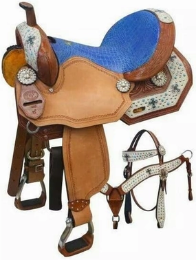 Western Barrel Racing Horse Saddles Trail Equestrian Horse Saddle Classic Quality Premium Leather Comfort for Horse Riding Size:10-18 inches Seat Available, BRL26