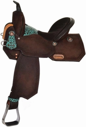 Western Barrel Racing Horse Saddles Trail Equestrian Horse Saddle Classic Quality Premium Leather Comfort for Horse Riding Size:10-18 inches Seat Available, BRL30