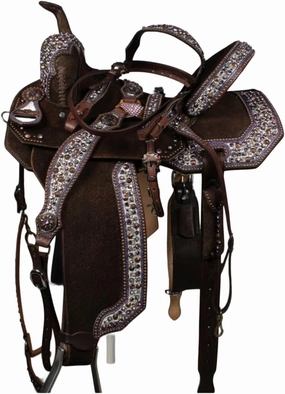 Western Horse Saddles Barrel Racing Wooden Tree Handmade Premium Leather Comfort Horses Trail Equestrian Tooled Carved Horse Saddle Riding Size: 10-18 inches Seat, KQ05